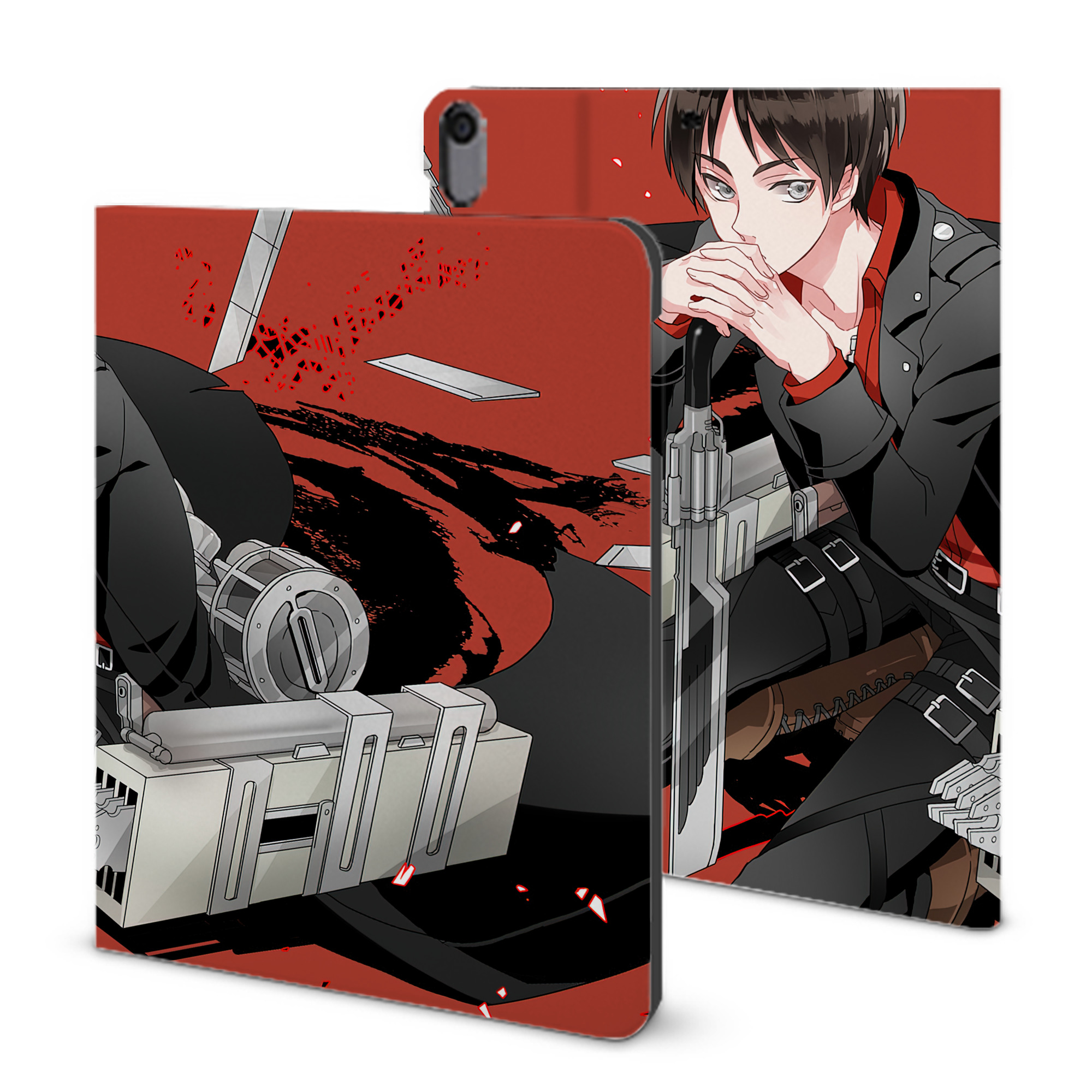 （画像用） 進撃の巨人 Attack on Titan IPad ケース ブック型 PUレザー TPU 耐衝撃 軽量 薄型 ペン収納なし 全面保護 IPad 各モデル対応